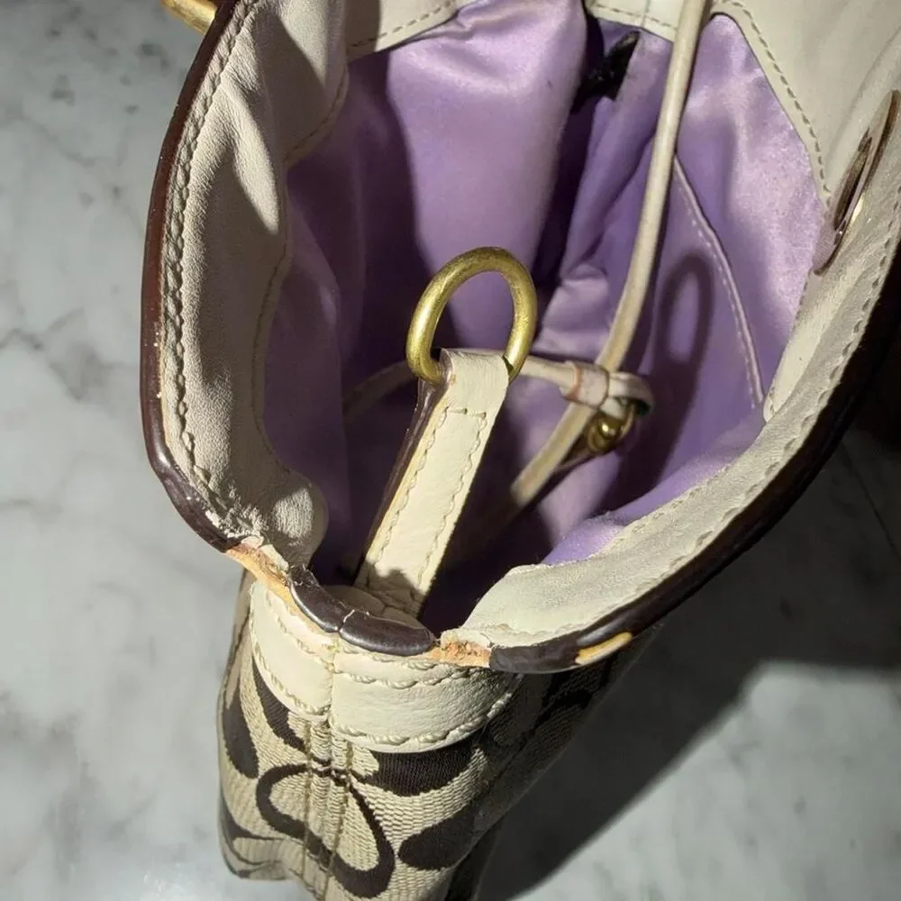 VINTGE PRE-LOVED COACH TURNLOCK SIGNATURE BAG Brown